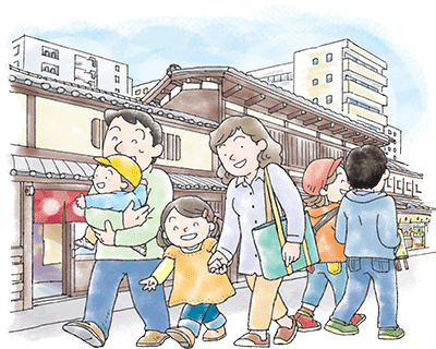 ひとと公共交通優先の「歩いて楽しいまち」を実現