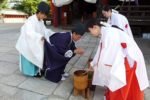 祇園祭・先祭　山鉾巡行　くじ改めの奉行役を務めました